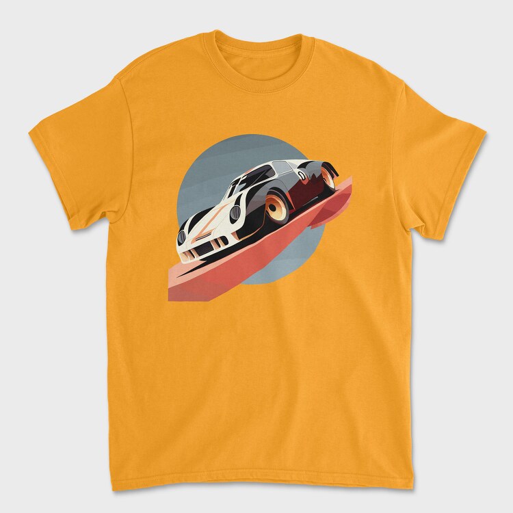 Geometric Forms and Formula Racing Car in Bauhaus, Tricou Barbati (Unisex)