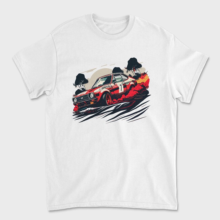 Hand Drawn Rally Race Car, Tricou Barbati (Unisex)