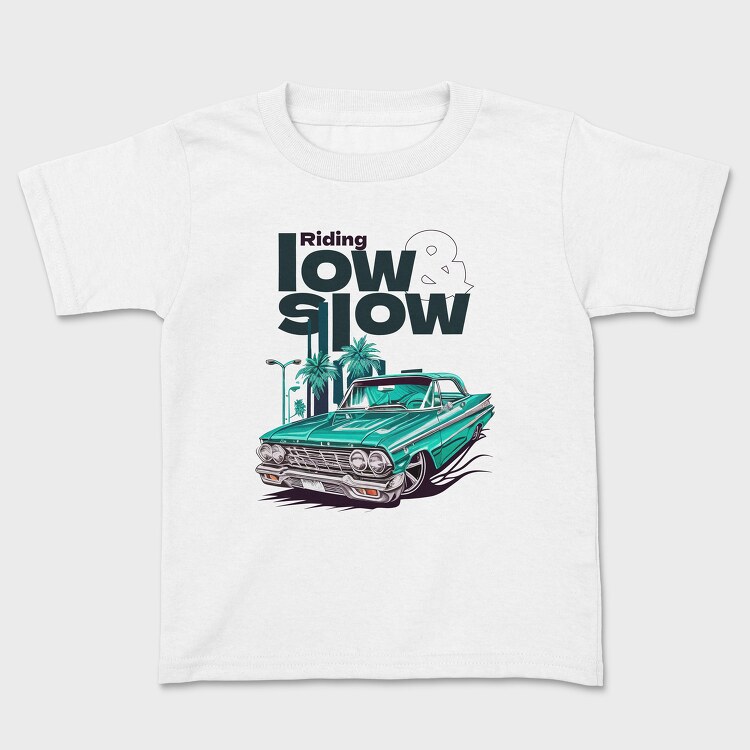 Lowrider Car Cartoon, Tricou Copii