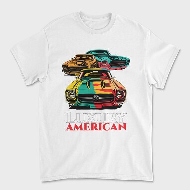 Luxury American Trio Muscle Cars Colorful, Tricou Barbati (Unisex)