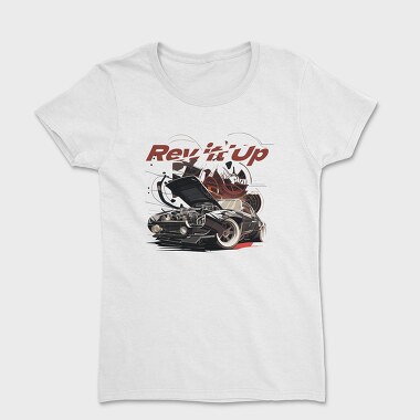 Rev It Up Sports Car Revving Engine Line, Tricou Femei