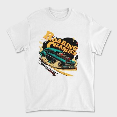 Roaring Classics Hotroad Car Comic, Tricou Barbati (Unisex)