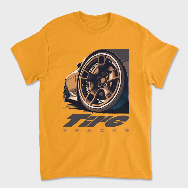 Tired Track Custom Auto Rims, Tricou Barbati (Unisex)