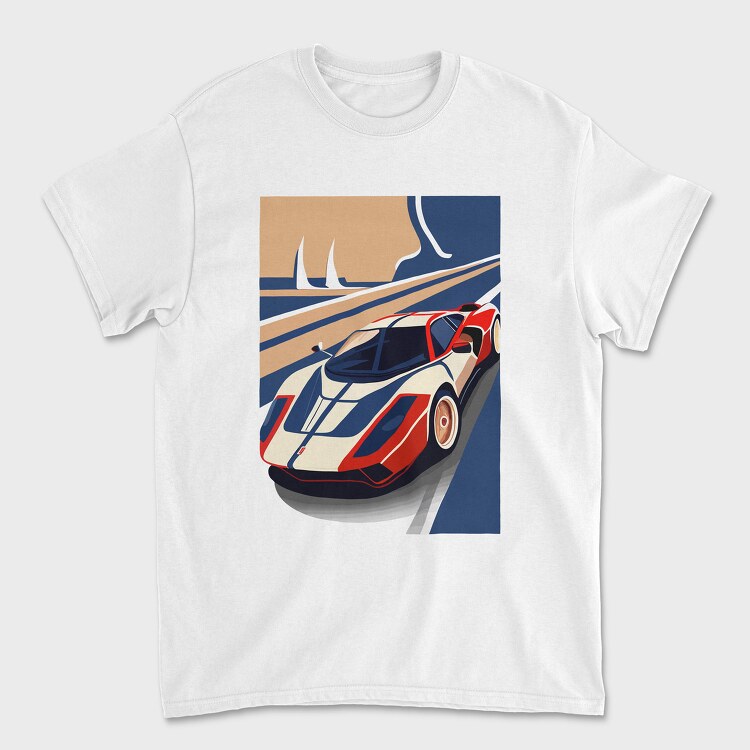 Vintage Retro Supercar, Tricou Barbati (Unisex)