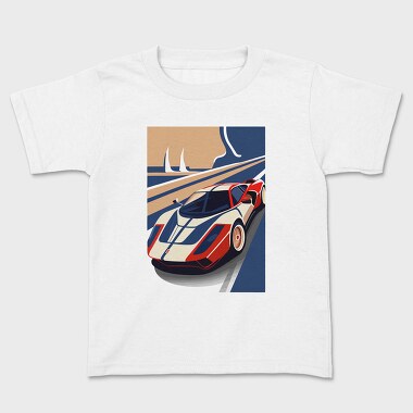 Vintage Retro Supercar, Tricou Copii