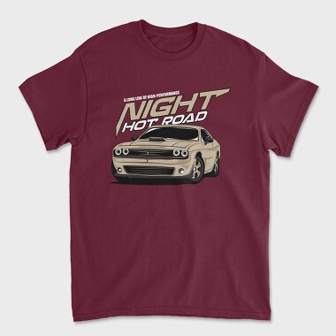 Night Hot Road Mustang, Tricou Barbati (Unisex)