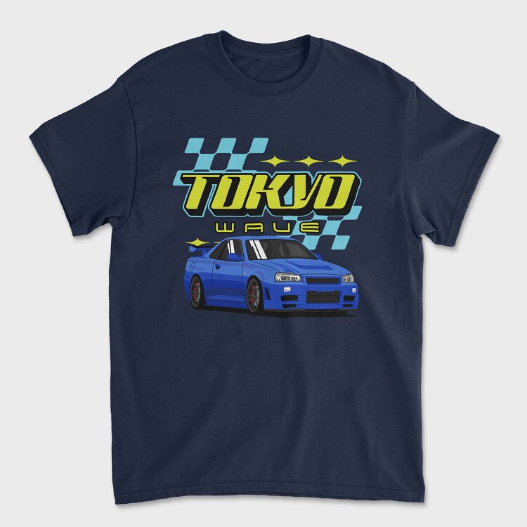 Tokyo Wave Gtr, Tricou Barbati (Unisex)