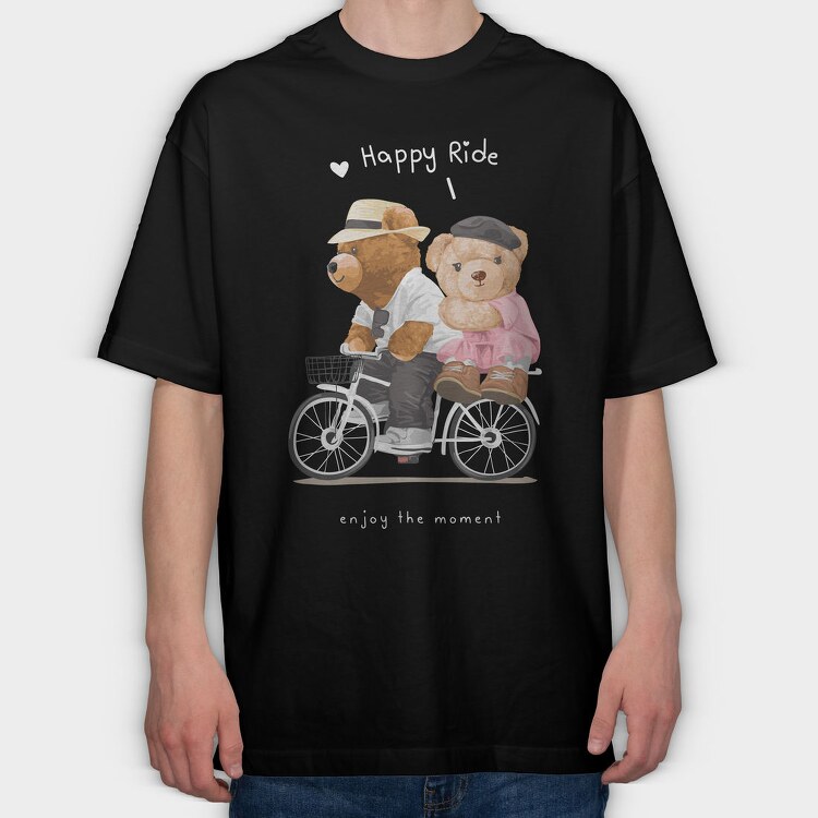 Teddy Bike Ride, Tricou Oversize Barbati (Unisex)