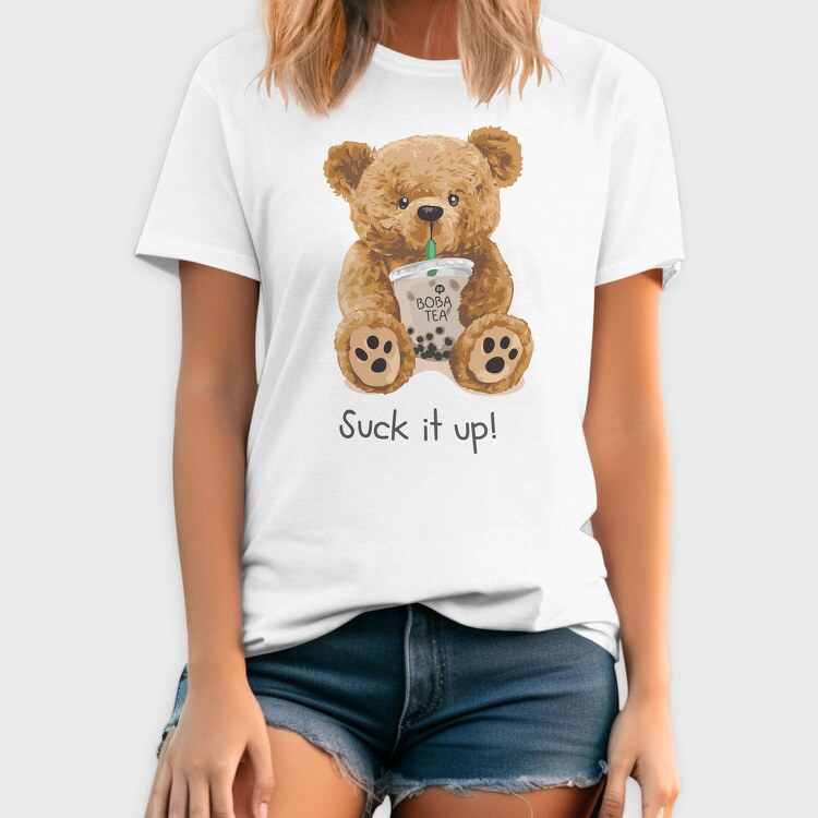 Teddy Boba Tea, Tricou Barbati (Unisex)