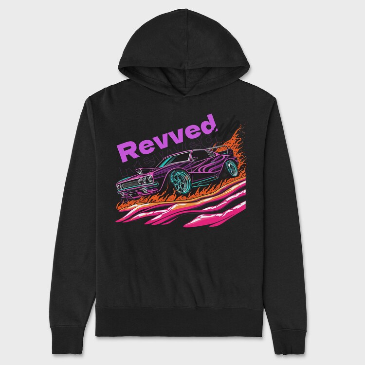 Revved Up Muscle Car Pop, Hanorac Oversize Barbati (Unisex)