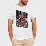 Anime Style Motorcycle Drawing Phrase Redline Warrior, Tricou Barbati (Unisex)