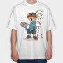 Skateboarding Teddy, Tricou Oversize Barbati (Unisex)