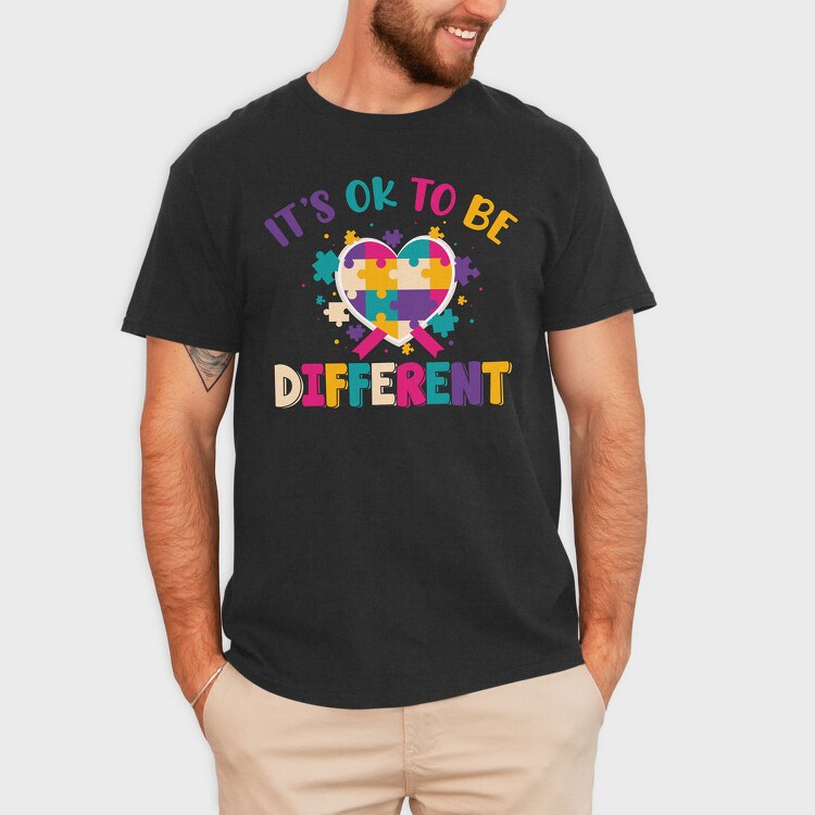 Puzzle Heart Different, Tricou Barbati (Unisex)