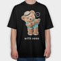 Hawaiian Bear Strumming, Tricou Oversize Barbati (Unisex)