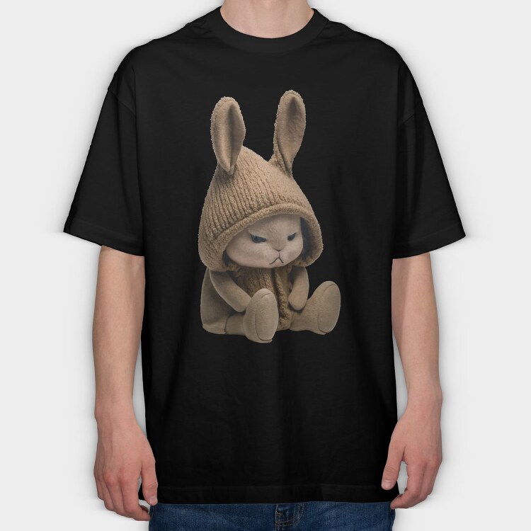 Bunny In Hood, Tricou Oversize Barbati (Unisex)