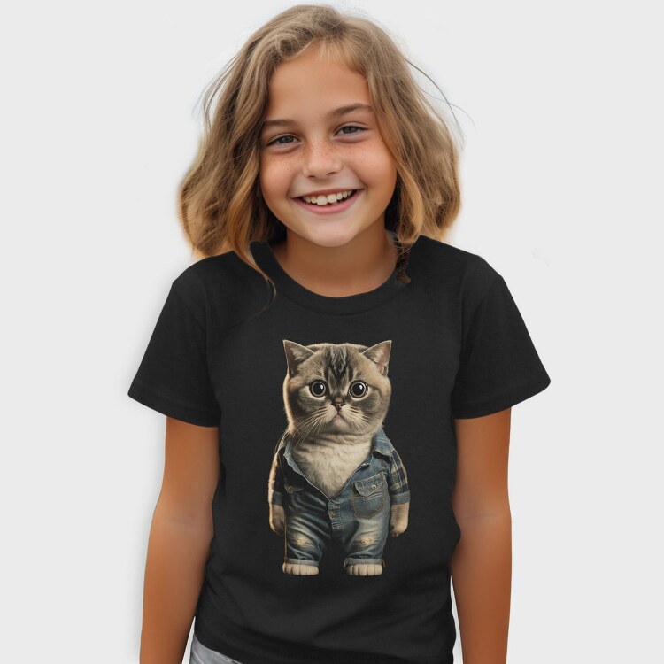 Cat Denim Outfit, Tricou Copii