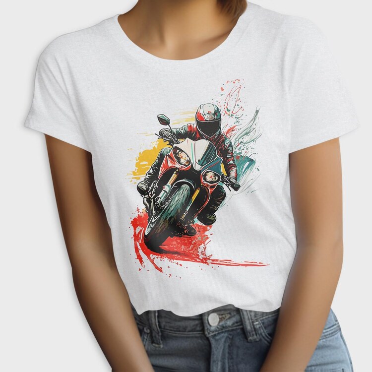 Colorful Explosion Sports Motorcycle Rider, Tricou Femei