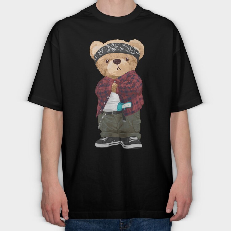 Teddy Bandana Style, Tricou Oversize Barbati (Unisex)