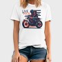 Live to Live MotorcycleArt RetroStyle, Tricou Barbati (Unisex)