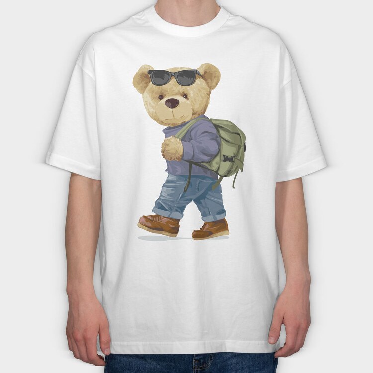 Teddy Trekker, Tricou Oversize Barbati (Unisex)