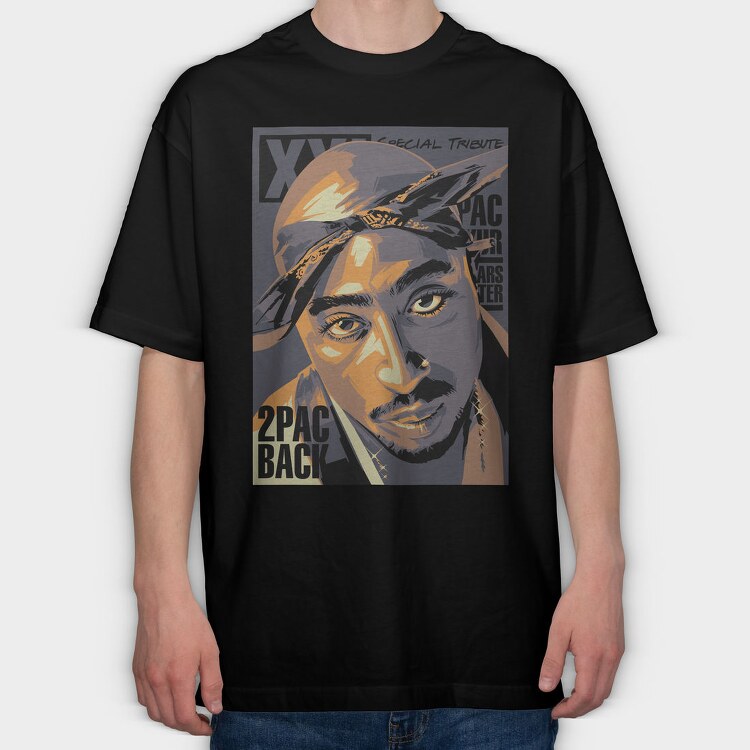 2Pac Tribute, Tricou Oversize Barbati (Unisex)