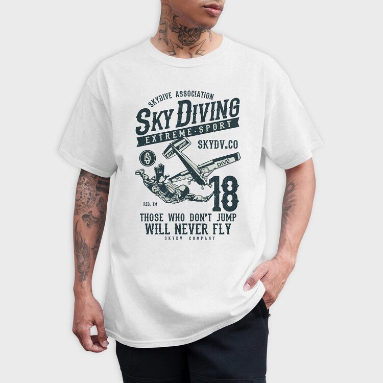 Sky Diving, Tricou Barbati (Unisex)
