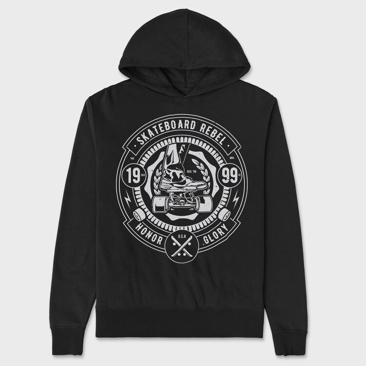 Skateboard Rebel, Hanorac Oversize Barbati (Unisex)