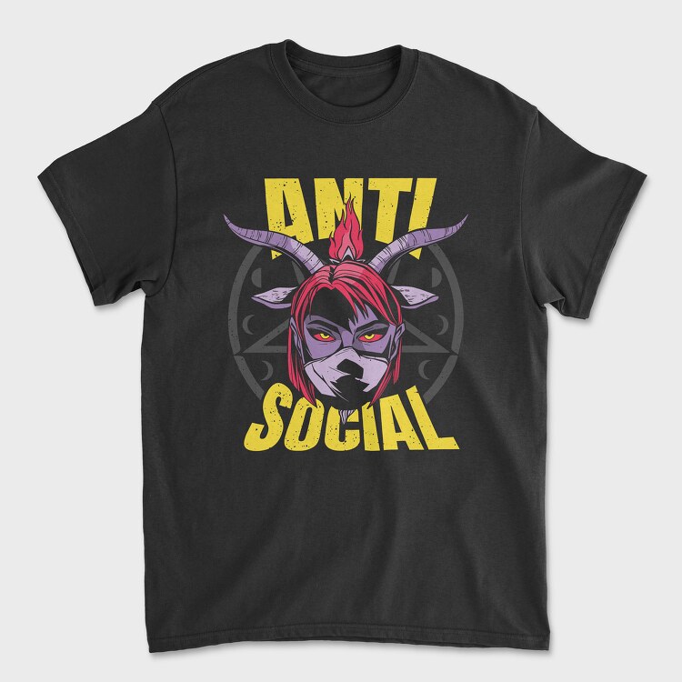 Anti Social Diabolic Girl, Tricou Barbati (Unisex)