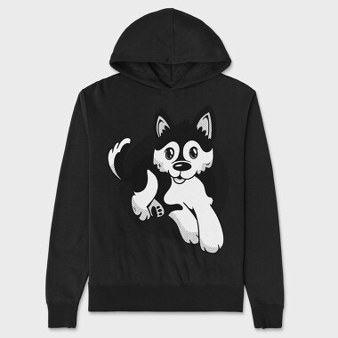 Pomsky Dog, Hanorac Oversize Barbati (Unisex)