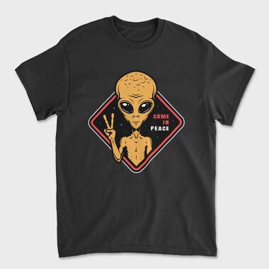 Alien Peace Sign, Tricou Barbati (Unisex)