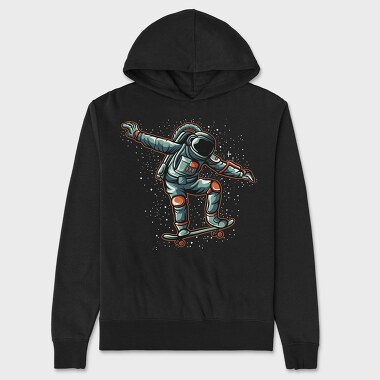 Astronaut Skateboarding, Hanorac Oversize Barbati (Unisex)