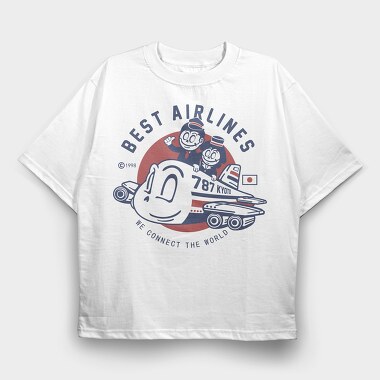 Best Airlines Kyoto, Tricou Oversize Barbati (Unisex)