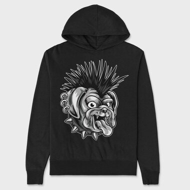 Bulldog Punk, Hanorac Oversize Barbati (Unisex)