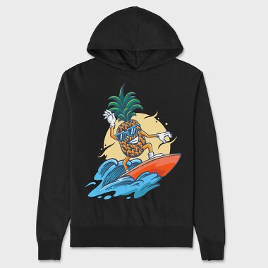 Pineapple Surfer, Hanorac Oversize Barbati (Unisex)