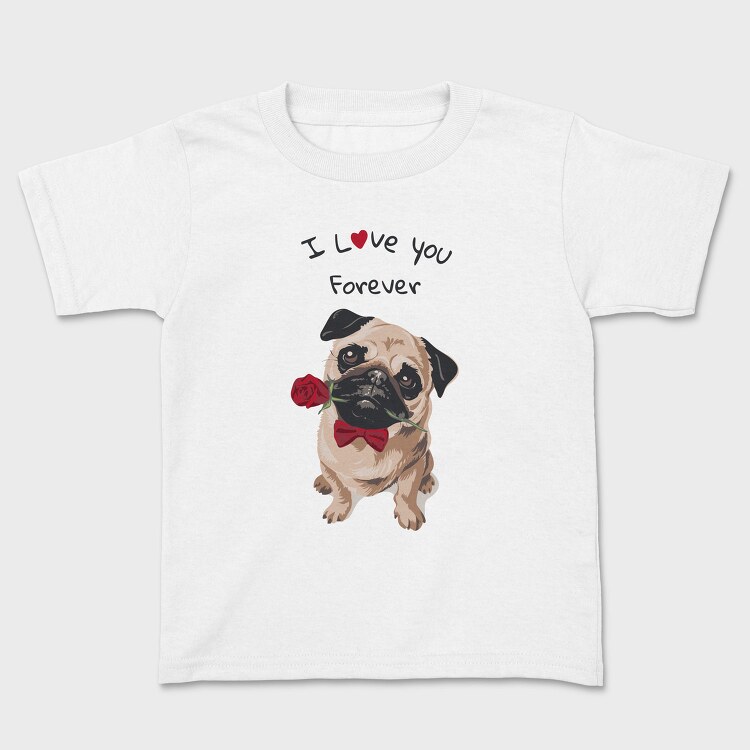 Pug Rose Forever, Tricou Copii
