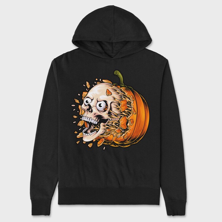 Pumpkin Skull Feast, Hanorac Oversize Barbati (Unisex)