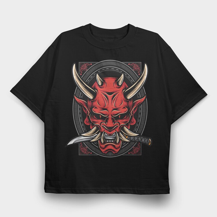 Red Dragon Samurai, Tricou Oversize Barbati (Unisex)