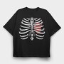 Ribcage Heart, Tricou Oversize Barbati (Unisex)