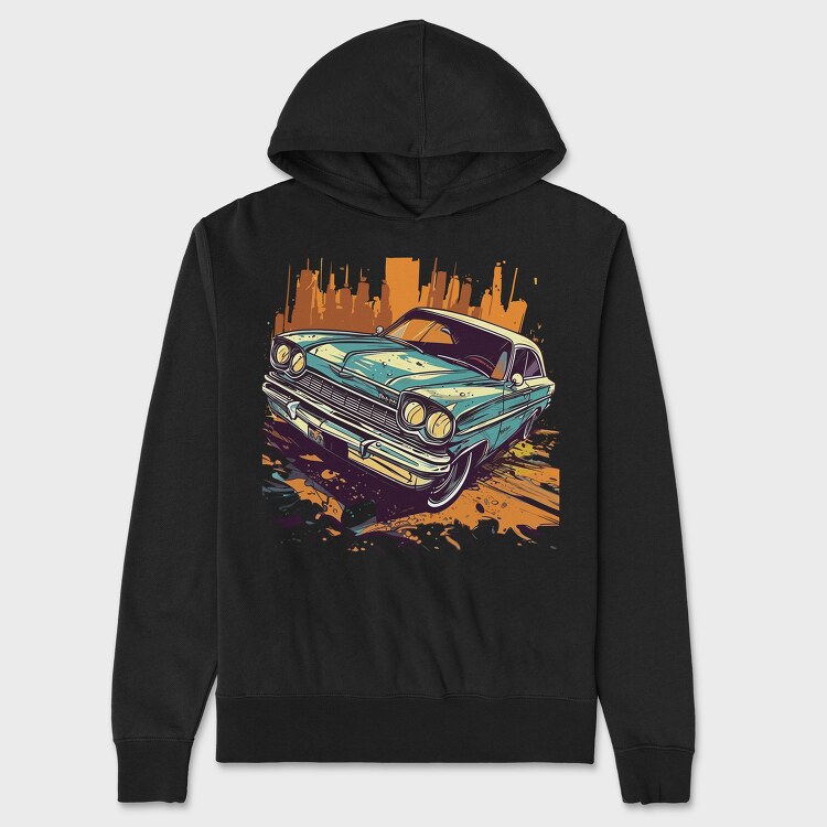 Classic Car Comic, Hanorac Oversize Barbati (Unisex)