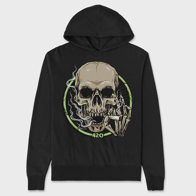 Skull 420 Smoke, Hanorac Oversize Barbati (Unisex)
