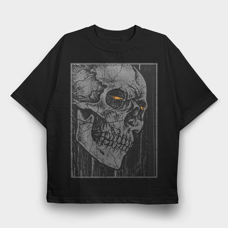 Skull Eyes Glow, Tricou Oversize Barbati (Unisex)