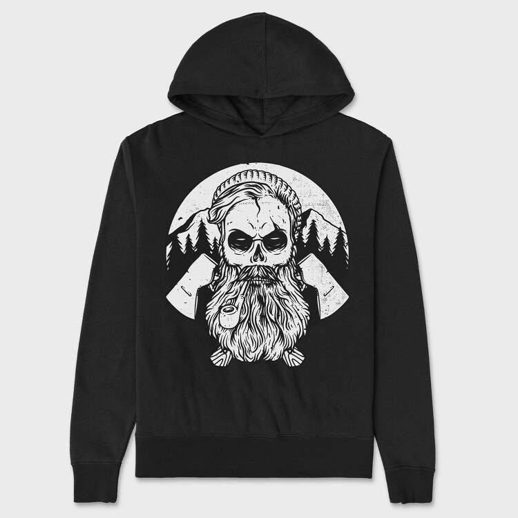 Skull Mountain Pipe, Hanorac Oversize Barbati (Unisex)