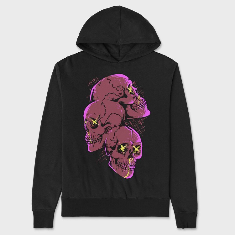 Skull Neon Scream, Hanorac Oversize Barbati (Unisex)