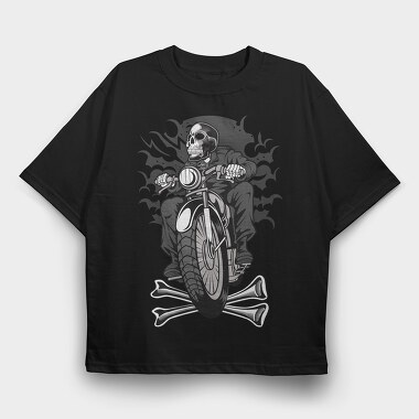Skull Rider 2, Tricou Oversize Barbati (Unisex)