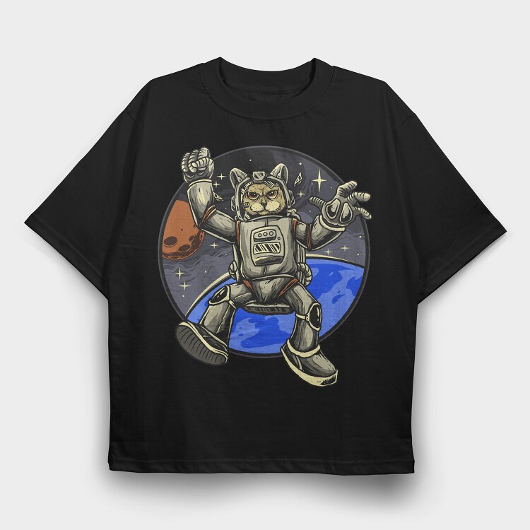 Space Otter Explorer, Tricou Oversize Barbati (Unisex)