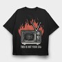 Burning Tv Era, Tricou Oversize Barbati (Unisex)