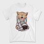 Cat Astronaut Space, Tricou Barbati (Unisex)