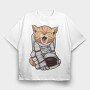 Cat Astronaut Space, Tricou Oversize Barbati (Unisex)