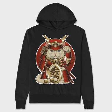 Cat Samurai Armor, Hanorac Oversize Barbati (Unisex)
