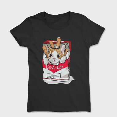 Cigarette Cat Warning, Tricou Femei